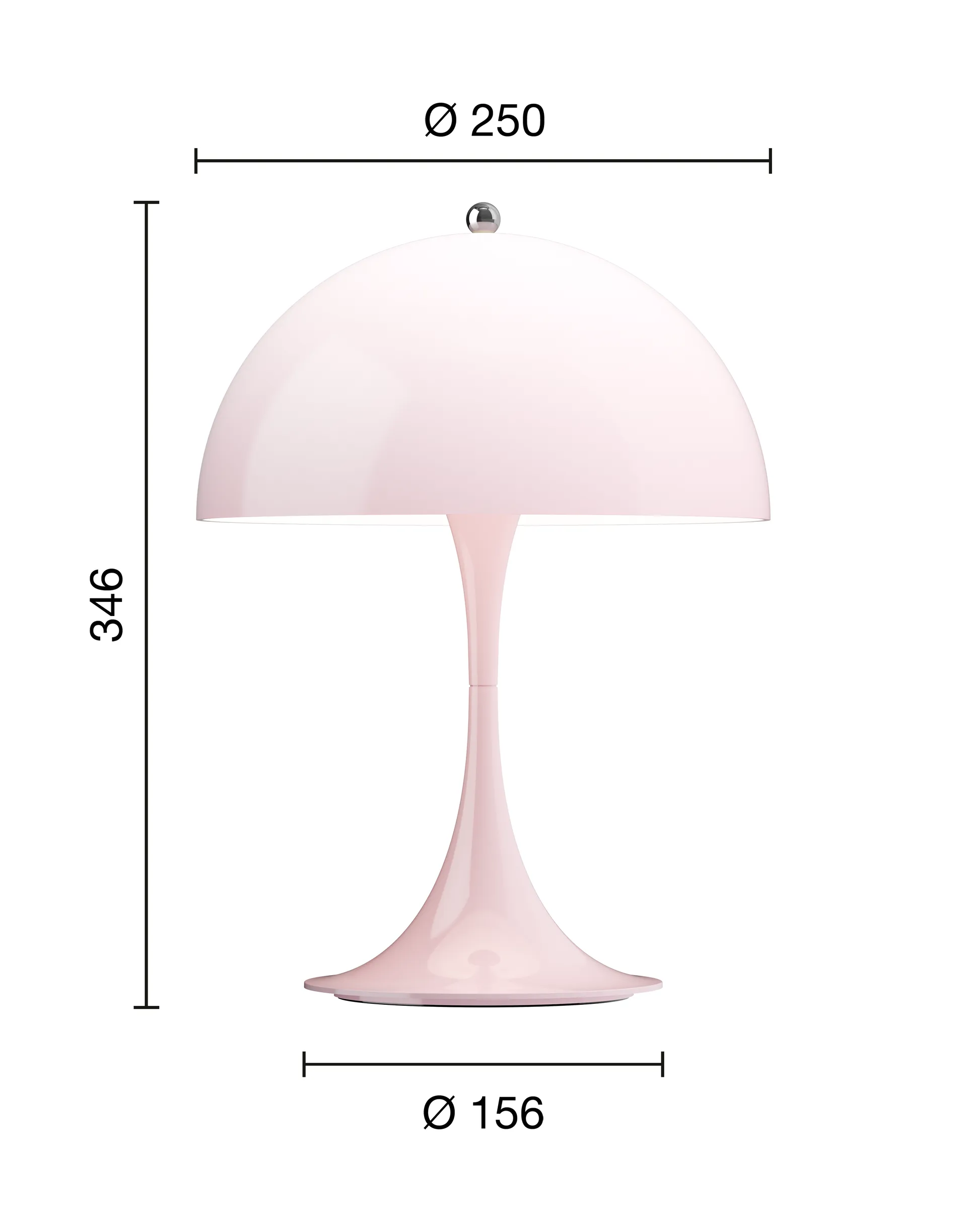 Przenośna lampa stołowa Panthella 250 V3, Opal pale rose Louis Poulsen