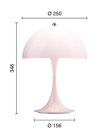 Przenośna lampa stołowa Panthella 250 V3 - Opal pale rose - Louis Poulsen
