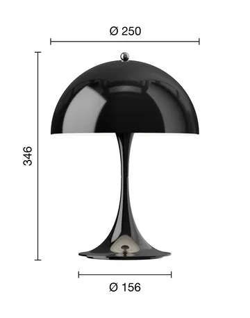 Przenośna lampa stołowa Panthella 250 V3 - Opaque black - Louis Poulsen