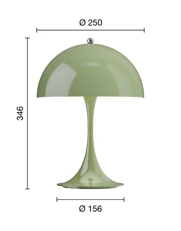 Przenośna lampa stołowa Panthella 250 V3 - Opaque moss green - Louis Poulsen