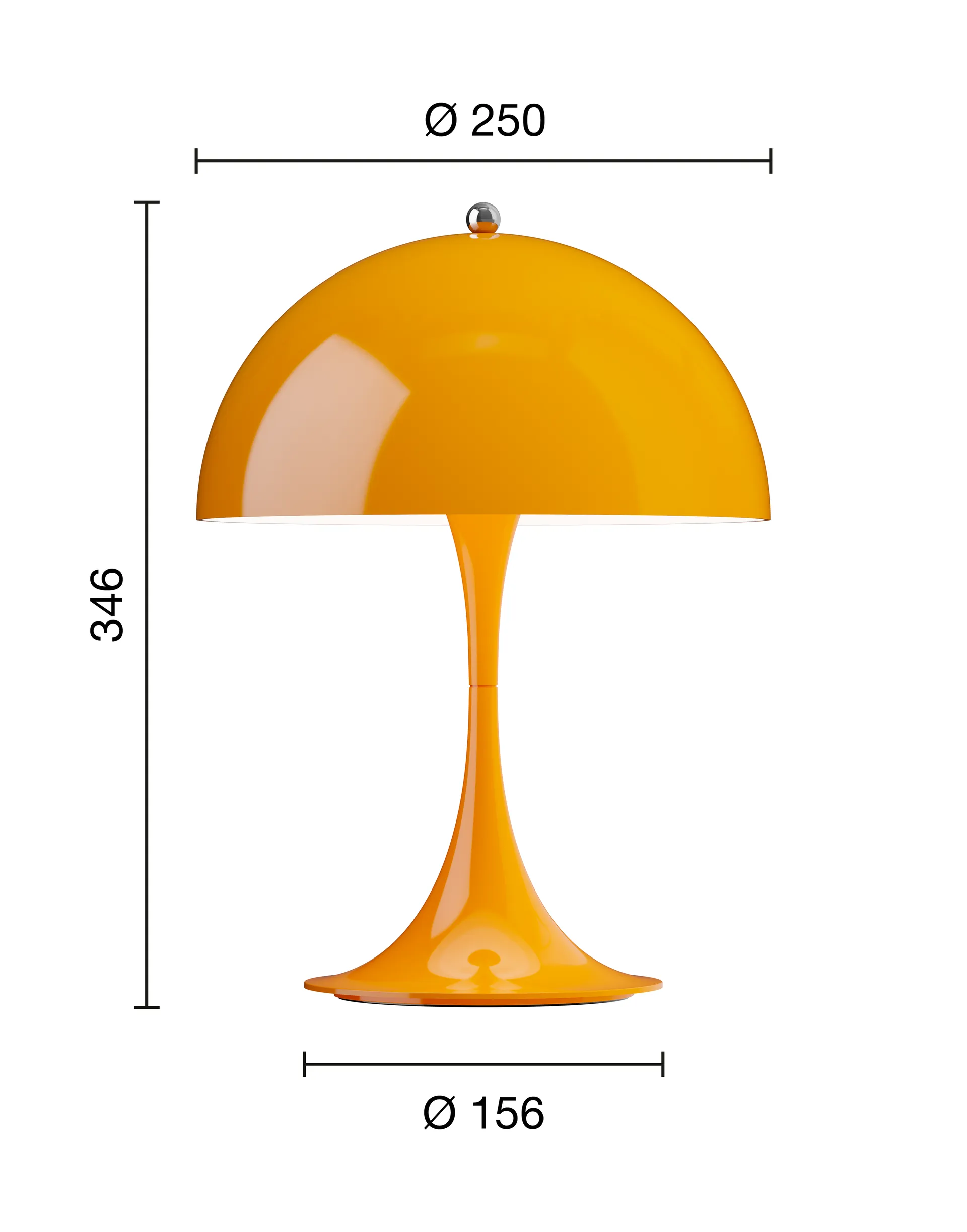 Przenośna lampa stołowa Panthella 250 V3, Opaque orange Louis Poulsen