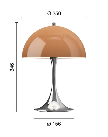 Przenośna lampa stołowa Panthella 250 V3 - Original Opal Brown - Louis Poulsen