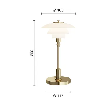 Przenośna lampa stołowa PH 1/1  - Platerowany mosiądzem - Louis Poulsen
