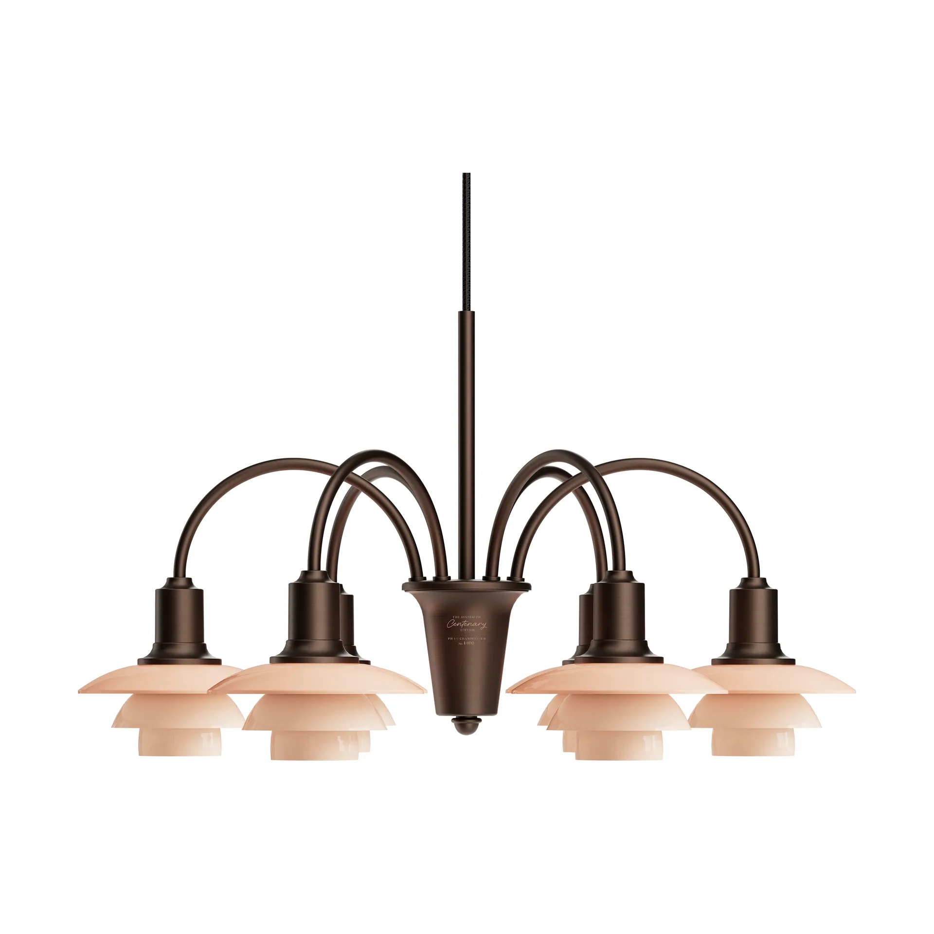 Żyrandol PH 1/1 Chandelier Centenary Edition, Brass-dusty terracotta, 6 ramion Louis Poulsen