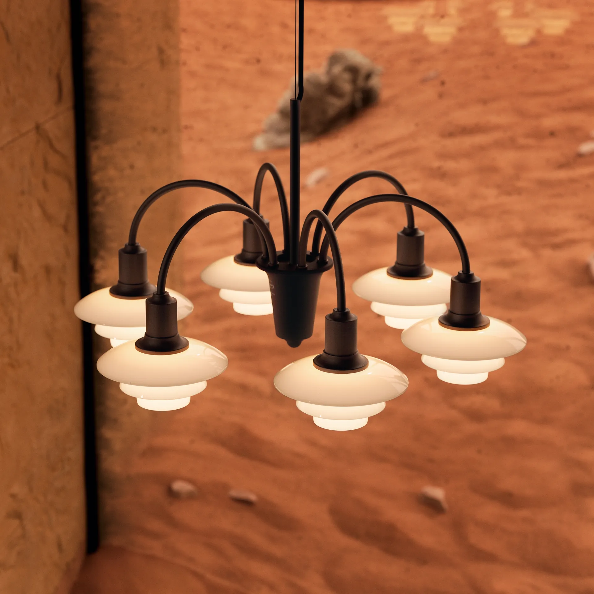 Żyrandol PH 1/1 Chandelier Centenary Edition, Brass-dusty terracotta, 6 ramion Louis Poulsen