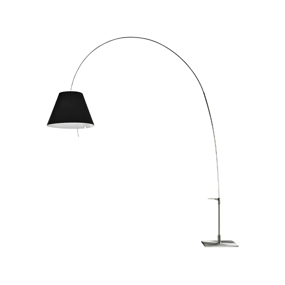 Lady Costanza D13E d lampa podłogowa, czarny klosz, aluminiowa podstawka Luceplan