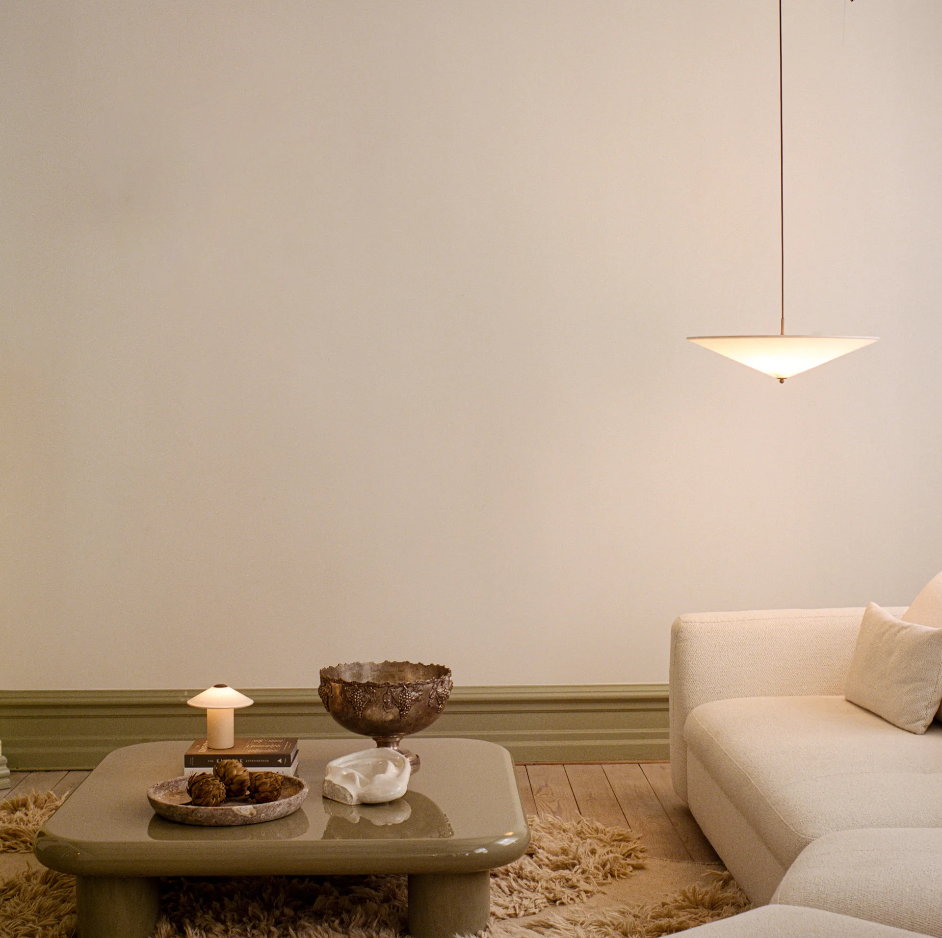 Lampa wisząca Futé 600, Płótno LYFA