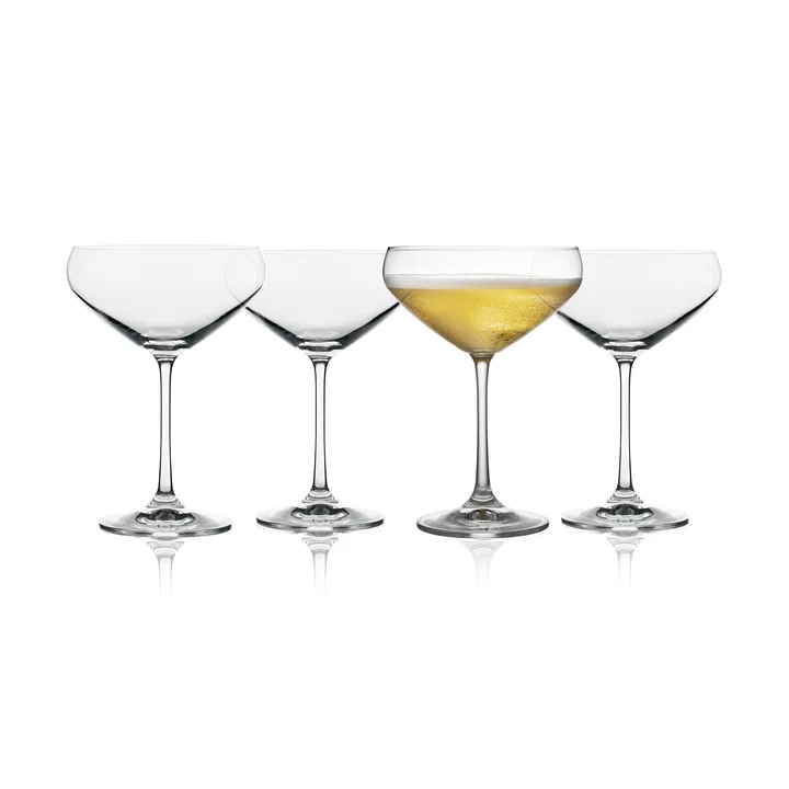 Juvel kieliszki do szampana coupe 340 ml, 4‑pak - Kryształ - Lyngby Glas