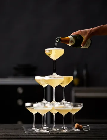 Juvel kieliszki do szampana coupe 340 ml, 4‑pak - Kryształ - Lyngby Glas