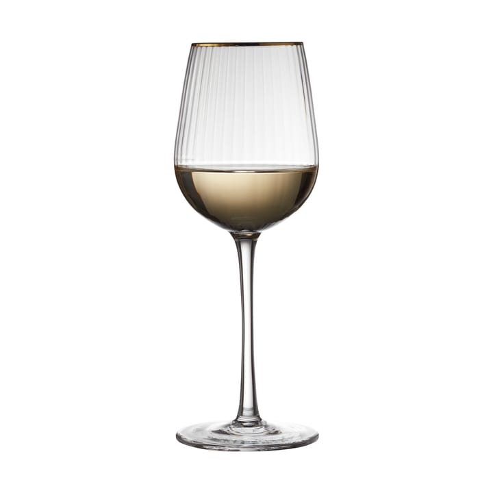 Kieliszek do białego wina Palermo Gold 300 ml 4 szt, Przezroczysty - złoty kant Lyngby Glas