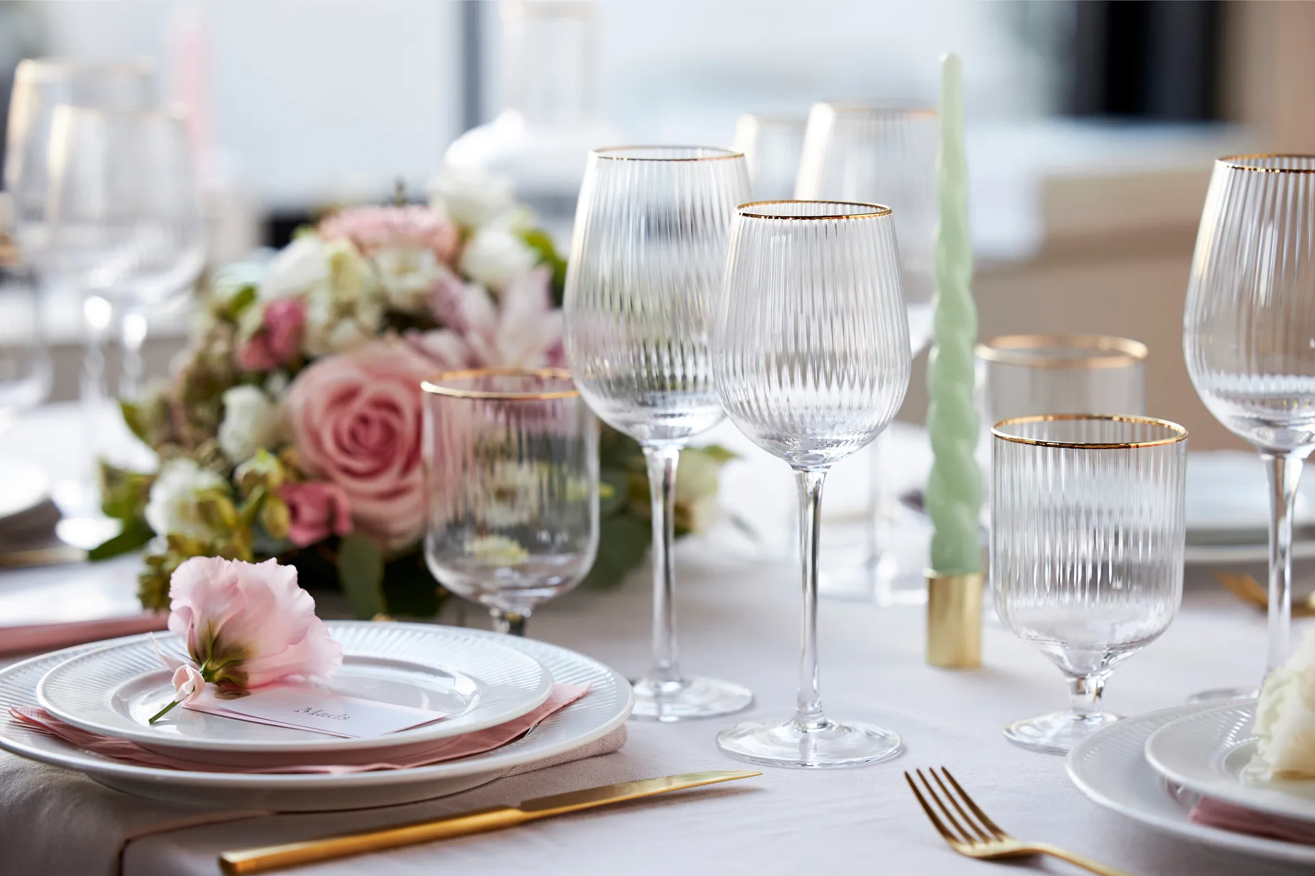 Kieliszek do białego wina Palermo Gold 300 ml 4 szt, Przezroczysty - złoty kant Lyngby Glas