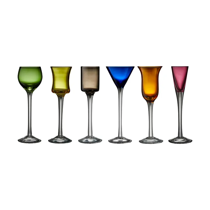 Kieliszki do wódki Lyngby Glas 2,5-5 cl 6 elementów - Mix - Lyngby Glas