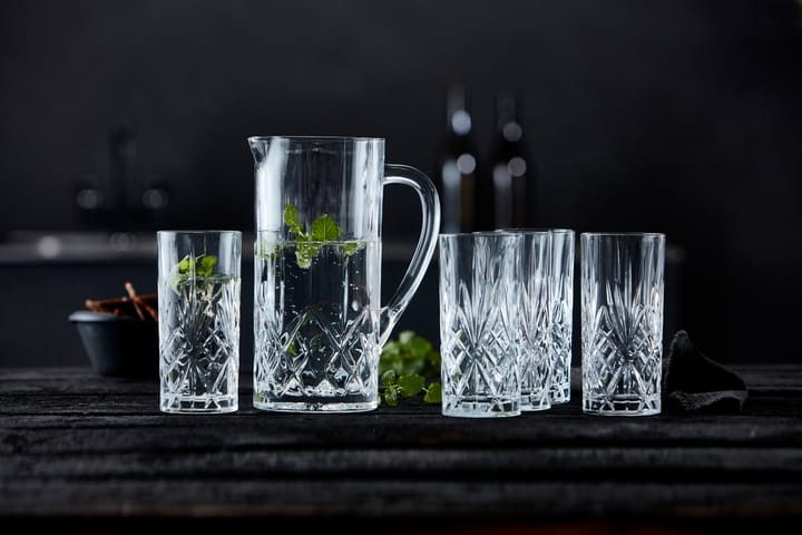 Melodia dzbanek i kieliszek typu highball 7 szt, Kryształ Lyngby Glas