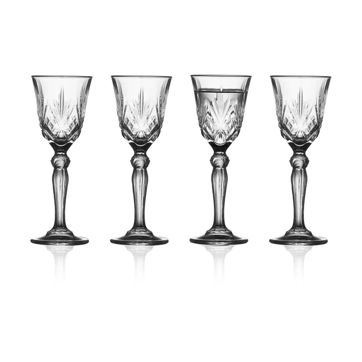 Melodia kieliszki do wódki na nóżce 50 ml, 4‑pak - Clear - Lyngby Glas