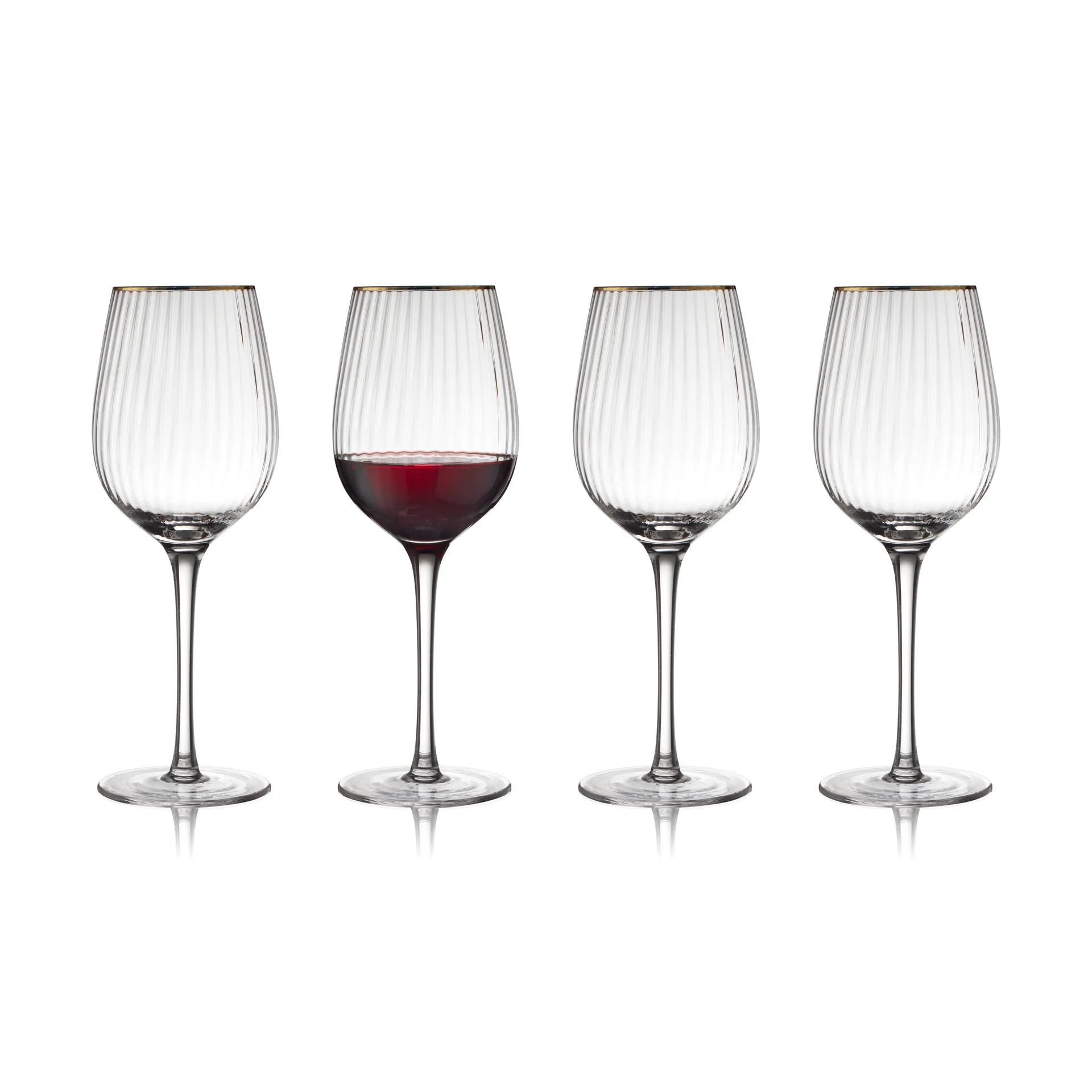 Palermo Gold kieliszki do czerwonego wina 400 ml, 4‑pak, Jasne-złoty Lyngby Glas