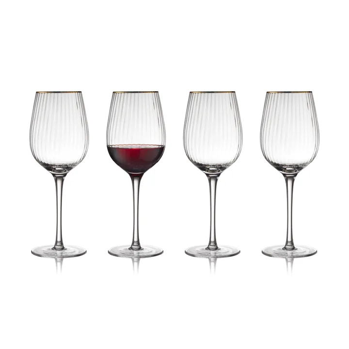 Palermo Gold kieliszki do czerwonego wina 400 ml, 4‑pak - Jasne-złoty - Lyngby Glas