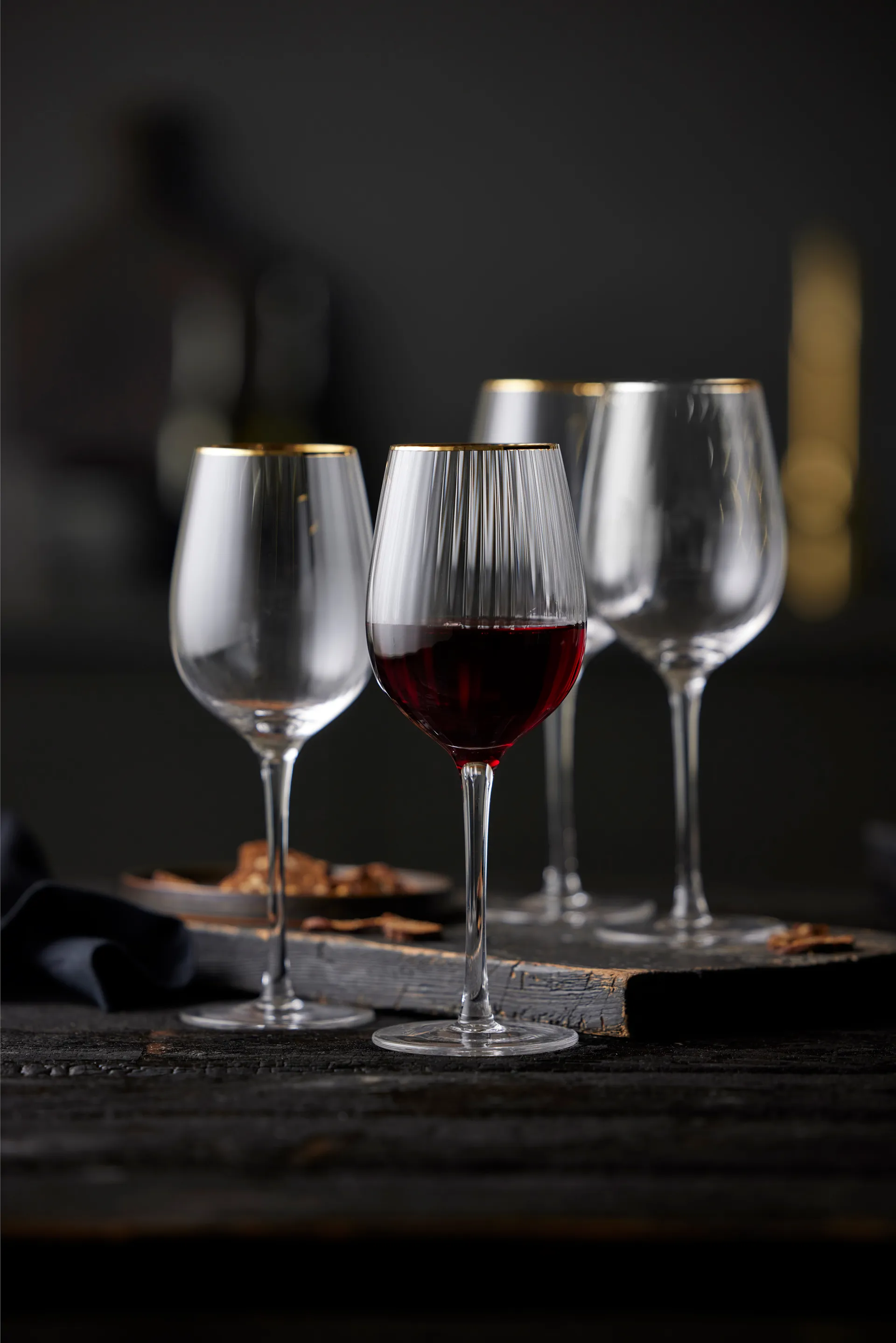 Palermo Gold kieliszki do czerwonego wina 400 ml, 4‑pak, Jasne-złoty Lyngby Glas