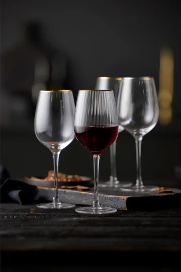 Palermo Gold kieliszki do czerwonego wina 400 ml, 4‑pak - Jasne-złoty - Lyngby Glas