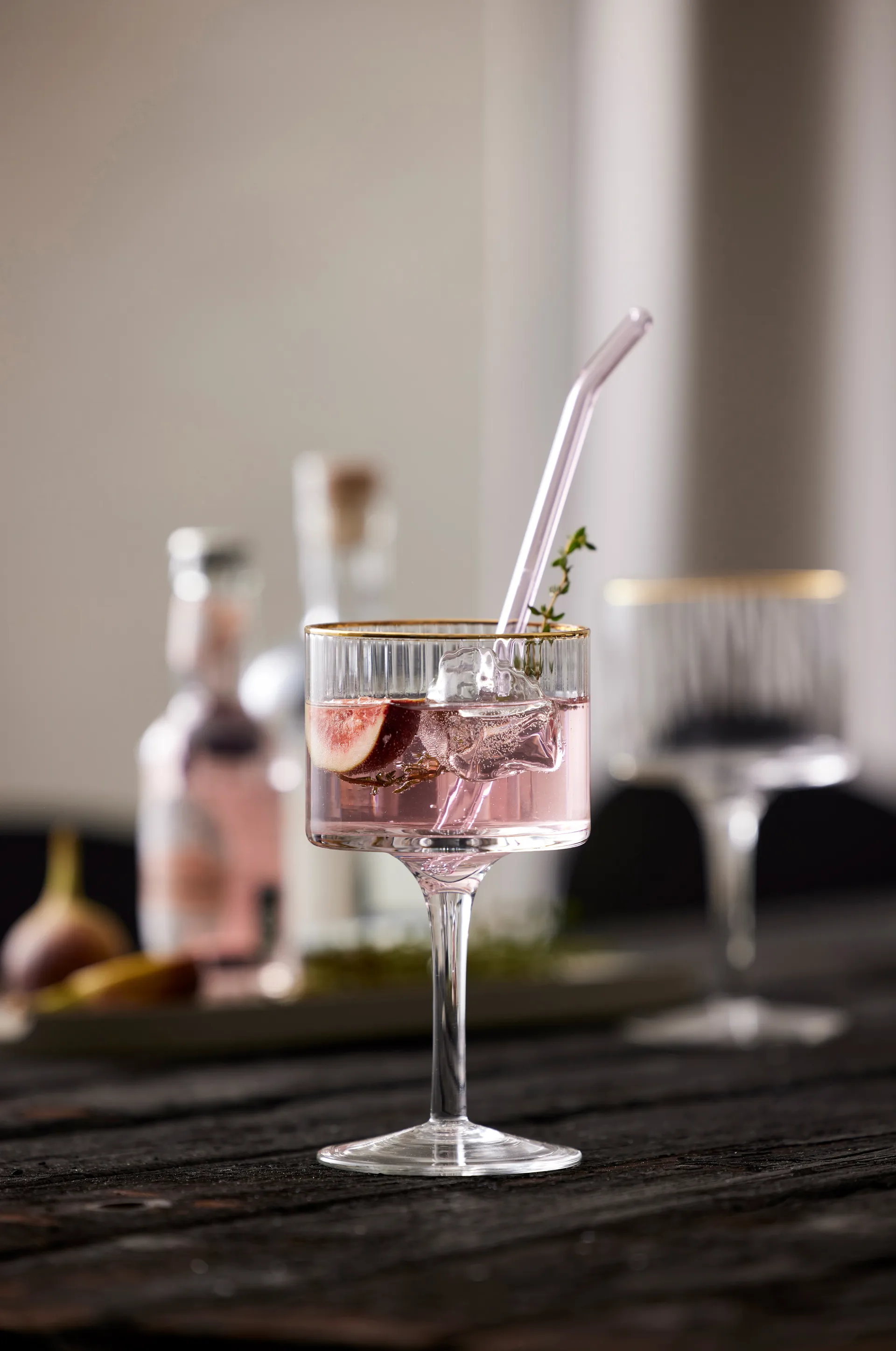 Palermo Gold kieliszki do ginu i toniku 320 ml, 4‑pak, Przezroczysty - złoty kant Lyngby Glas