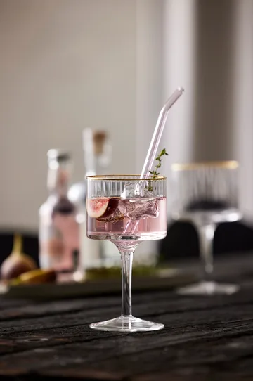Palermo Gold kieliszki do ginu i toniku 320 ml, 4‑pak - Przezroczysty - złoty kant - Lyngby Glas