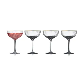 Palermo Gold kieliszki koktajlowe 315 ml, 4‑pak - Jasne-złoty - Lyngby Glas