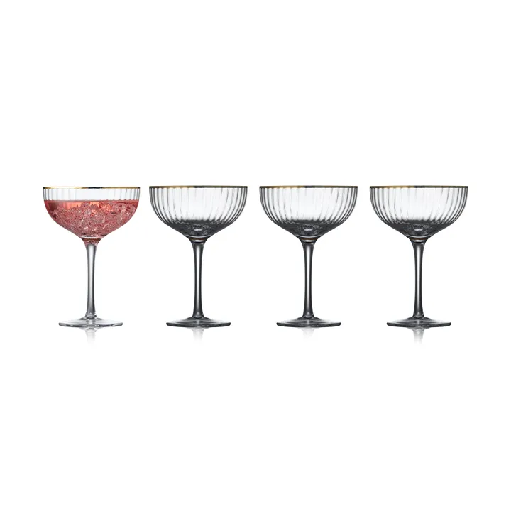 Palermo Gold kieliszki koktajlowe 315 ml, 4‑pak - Jasne-złoty - Lyngby Glas