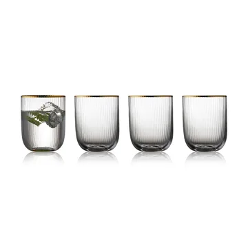 Palermo Gold szklanki do whisky 350 ml, 4‑pak - Przezroczysta - złoty kant - Lyngby Glas