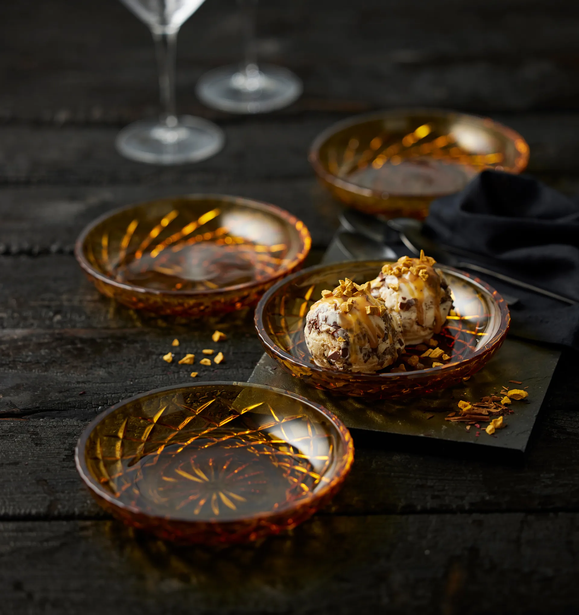 Sorrento mały talerz Ø16 cm 4 szt, Amber Lyngby Glas