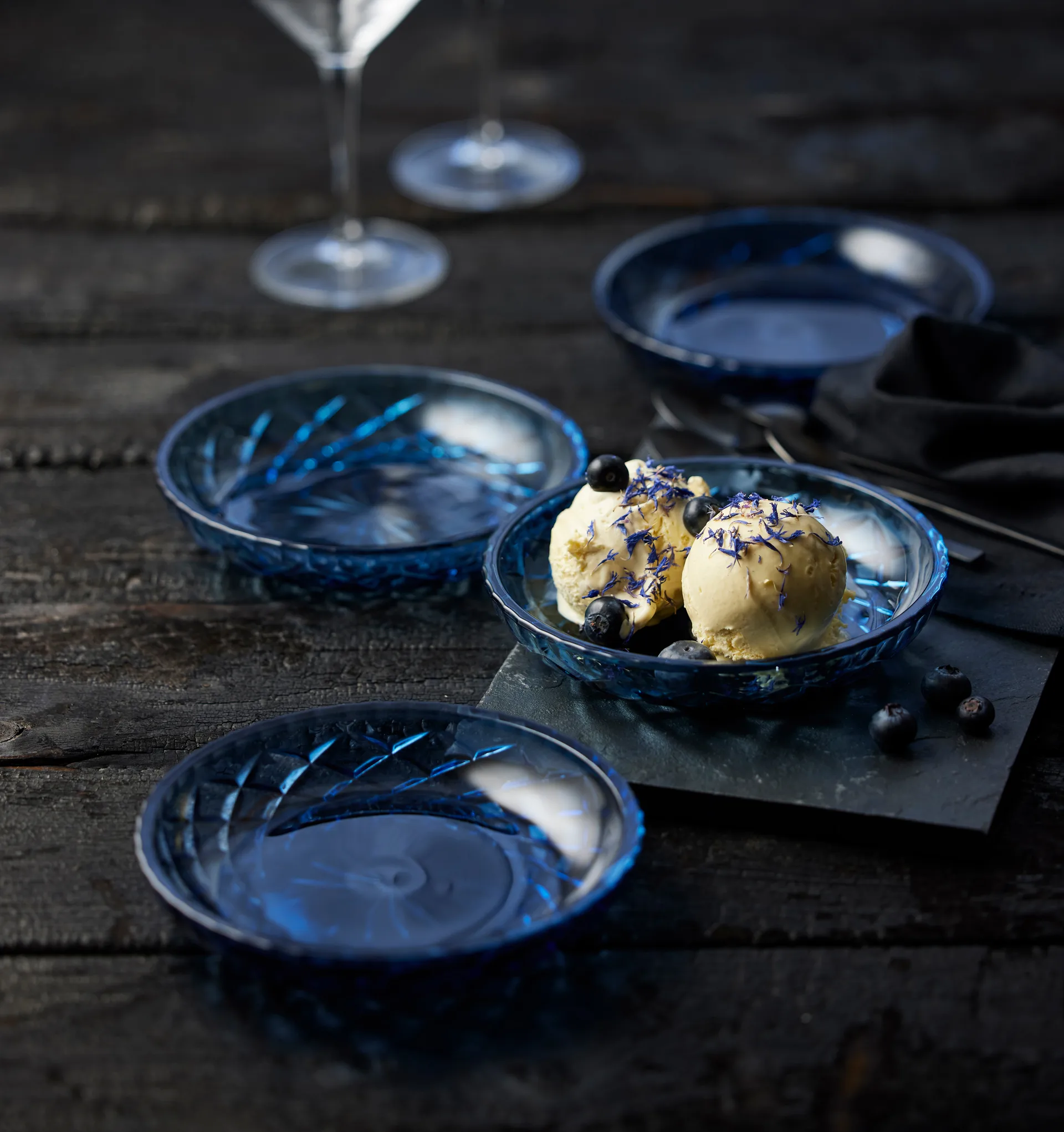 Sorrento mały talerz Ø16 cm 4 szt, Niebieski Lyngby Glas