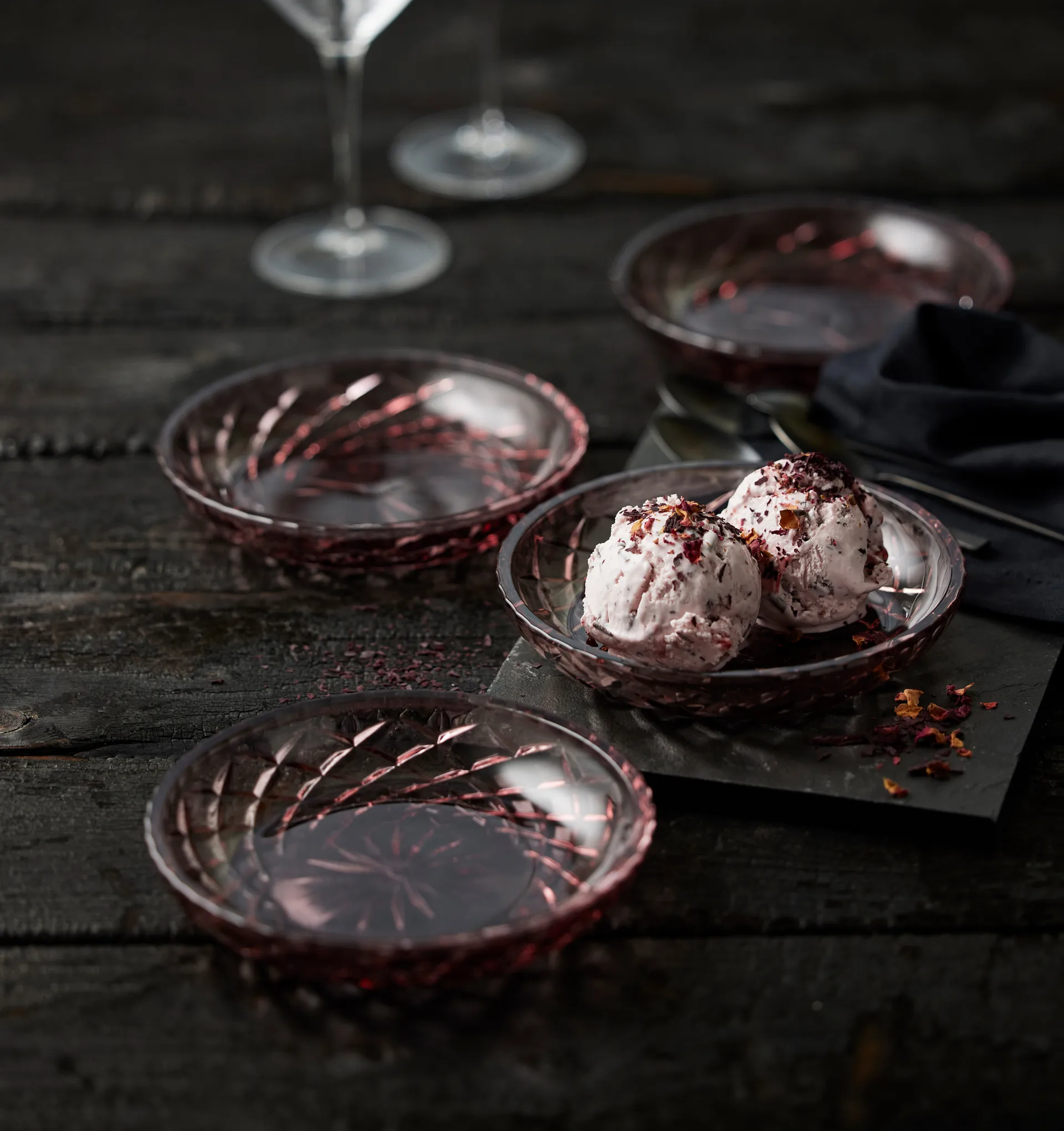 Sorrento mały talerz Ø16 cm 4 szt, Różowy Lyngby Glas