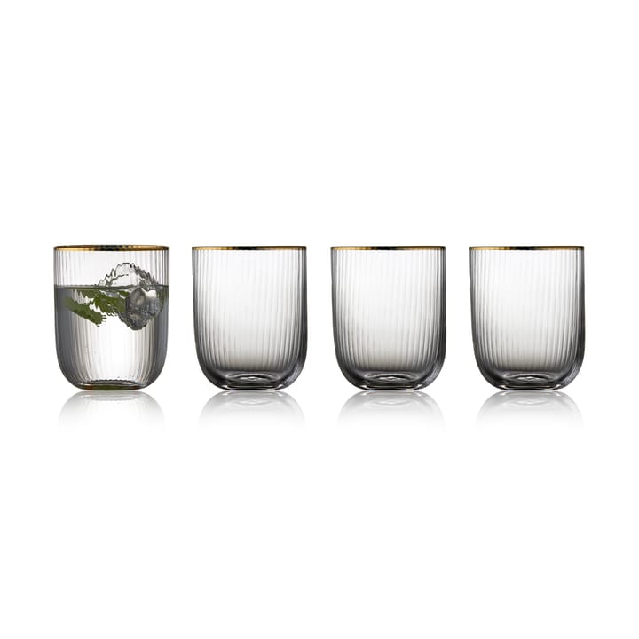 Szklanka Tumbler Palermo Gold 350 ml 4 szt - Przezroczysta - złoty kant - Lyngby Glas