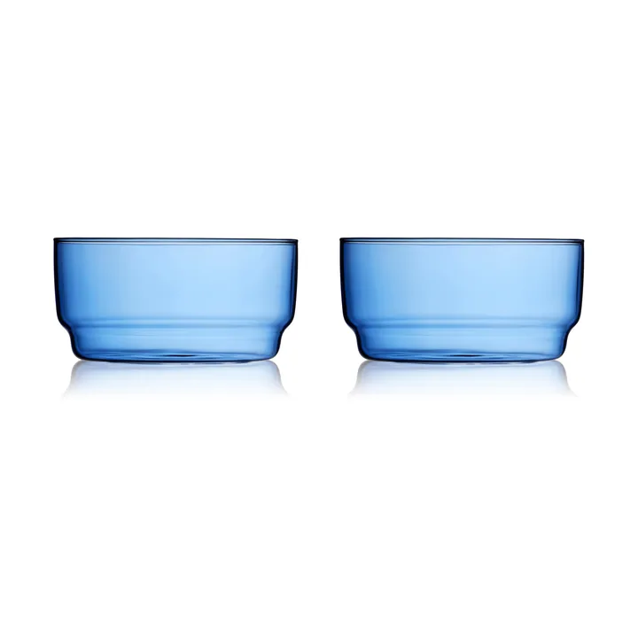 Torino miska 500 ml, 2‑pak - Niebieskie - Lyngby Glas