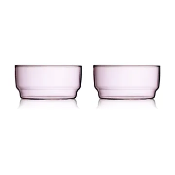 Torino miska 500 ml, 2‑pak - Pink - Lyngby Glas