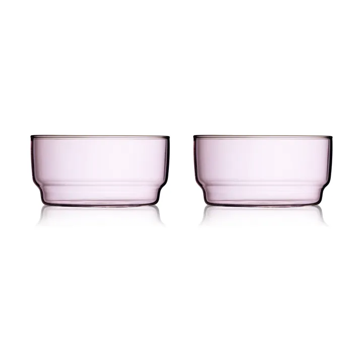 Torino miska 500 ml, 2‑pak - Pink - Lyngby Glas