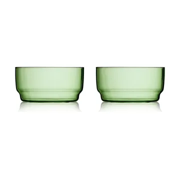 Torino miska 500 ml, 2‑pak - Zielona - Lyngby Glas