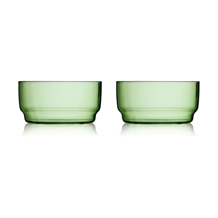 Torino miska 500 ml, 2‑pak - Zielona - Lyngby Glas