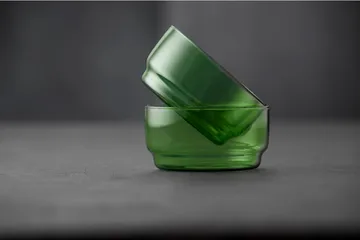 Torino miska 500 ml, 2‑pak - Zielona - Lyngby Glas