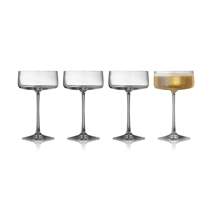 Zero kieliszki coupe do szampana 260 ml, 4‑pak - Kryształ - Lyngby Glas
