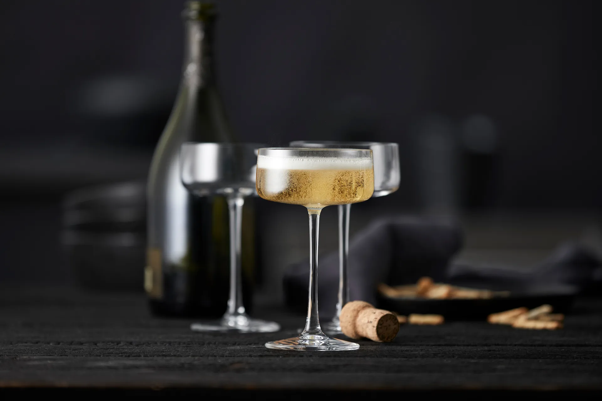 Zero kieliszki coupe do szampana 260 ml, 4‑pak, Kryształ Lyngby Glas