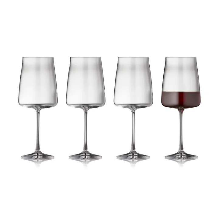 Zero kieliszki do czerwonego wina 540 ml, 4‑pak - Kryształ - Lyngby Glas