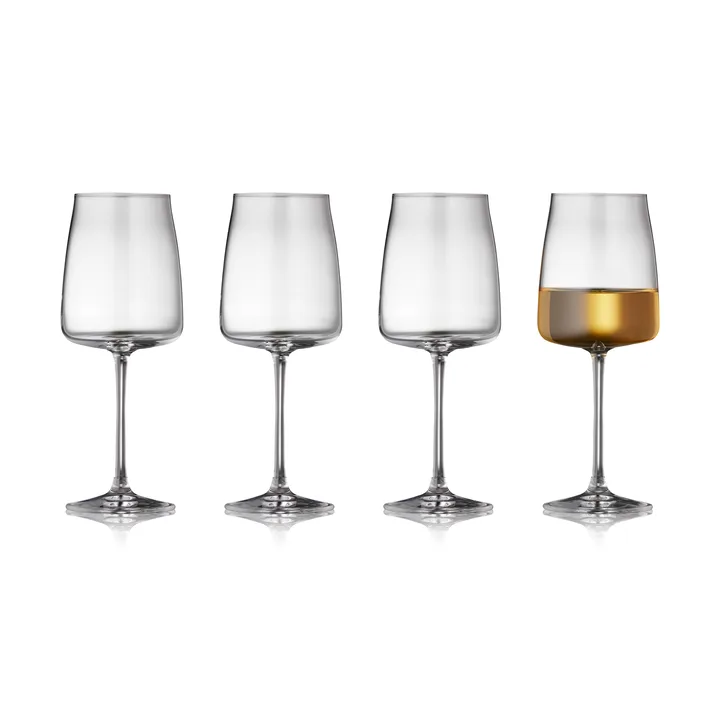 Zero kieliszki do wina białego 430 ml, 4‑pak - Kryształ - Lyngby Glas