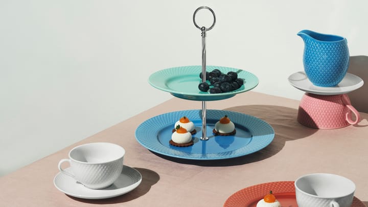 Filiżanka do herbaty ze spodkiem Rhombe 240 ml, Biały Lyngby Porcelæn