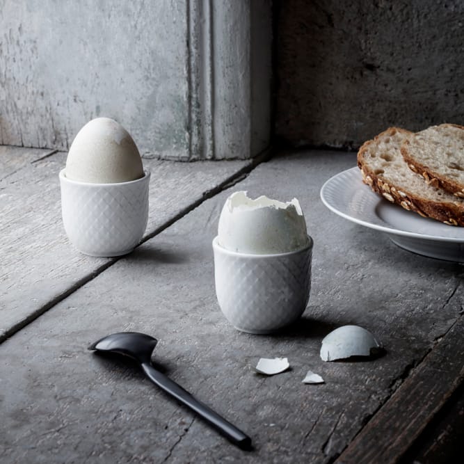 Kubek na jajka Rhombe, 2 szt. - biały - Lyngby Porcelæn