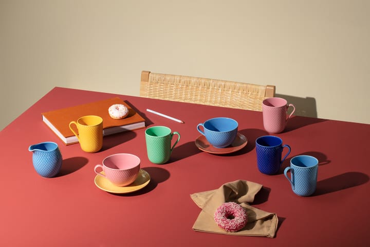 Kubek Rhombe z uchwytem 33 cl, Żółty Lyngby Porcelæn