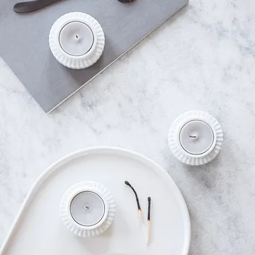 Lampion Lyngby Ø 6,5 cm 2-pak - biały - Lyngby Porcelæn