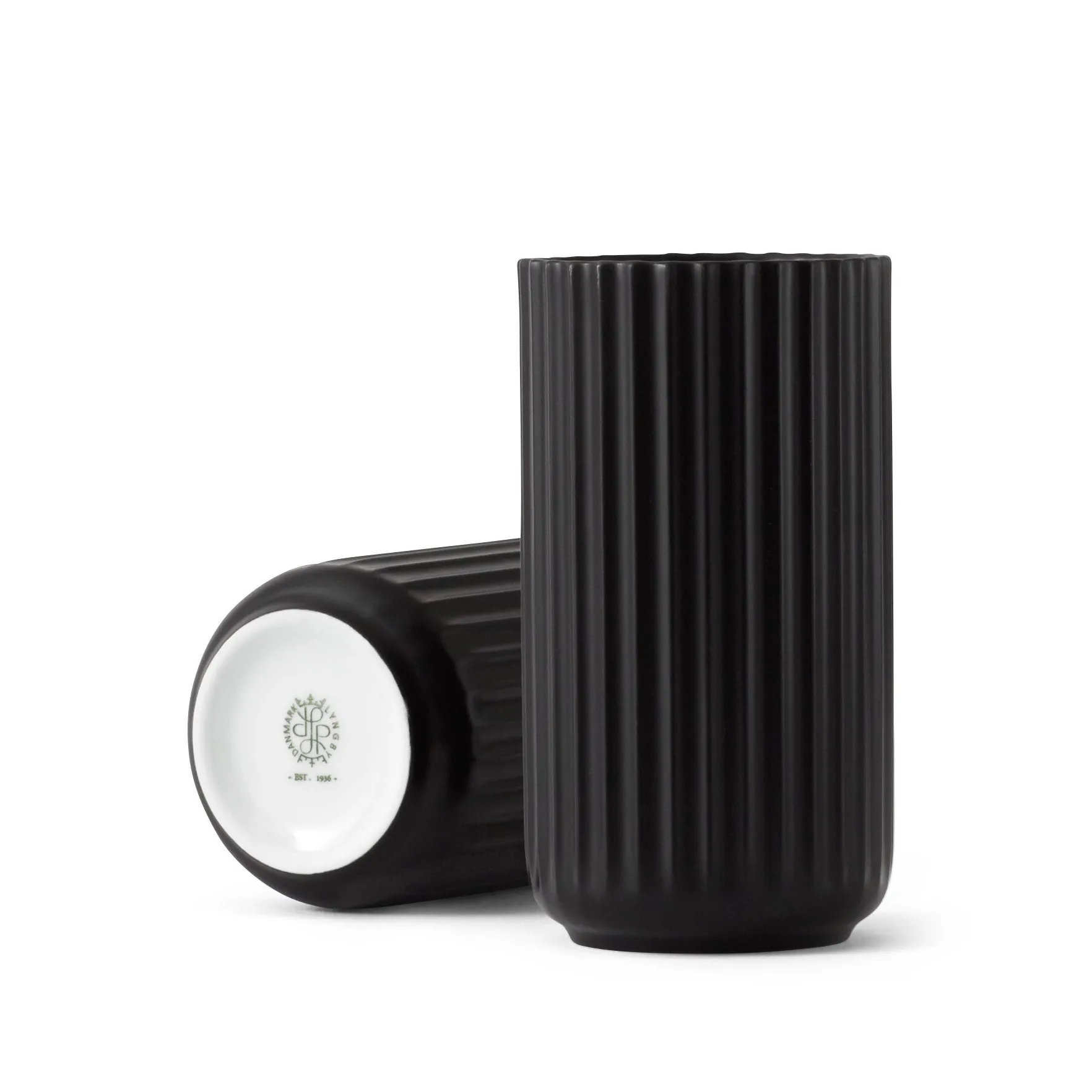 Lyngby wazon czarny mat, 15 cm Lyngby Porcelæn