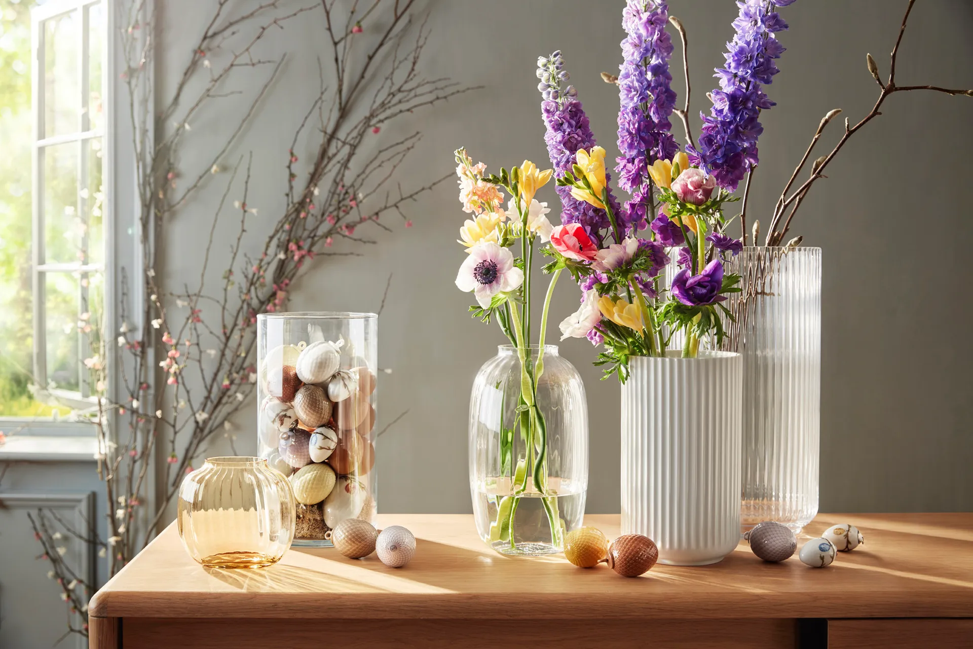 Lyngby wazon szklany przezroczysty, 38 cm Lyngby Porcelæn