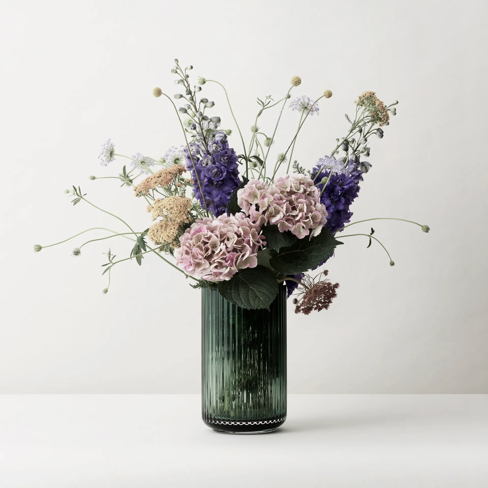 Lyngby wazon szklany zielony, 20 cm Lyngby Porcelæn