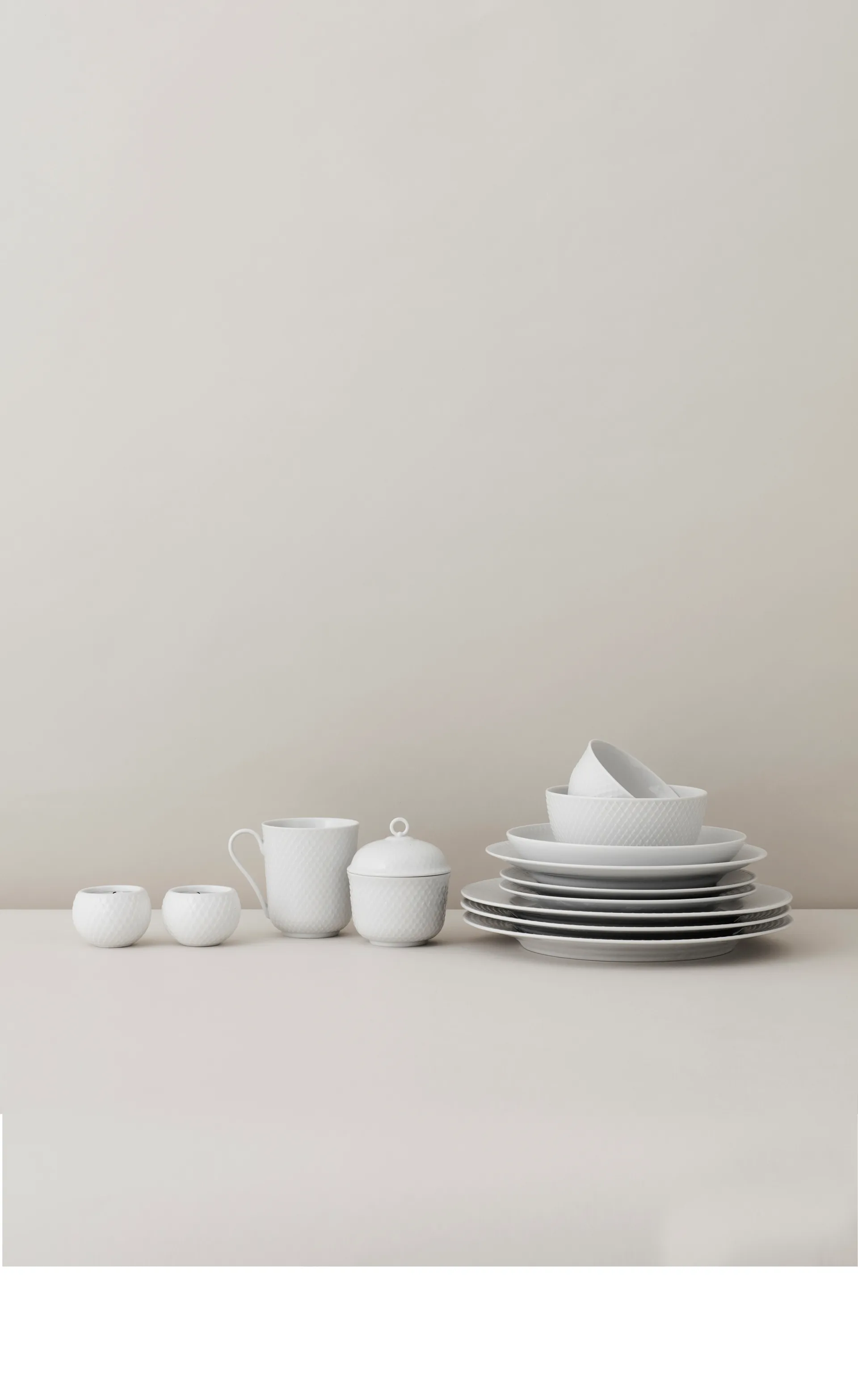 Miseczka z pokrywką Rhombe Ø8,5 cm, Biały Lyngby Porcelæn