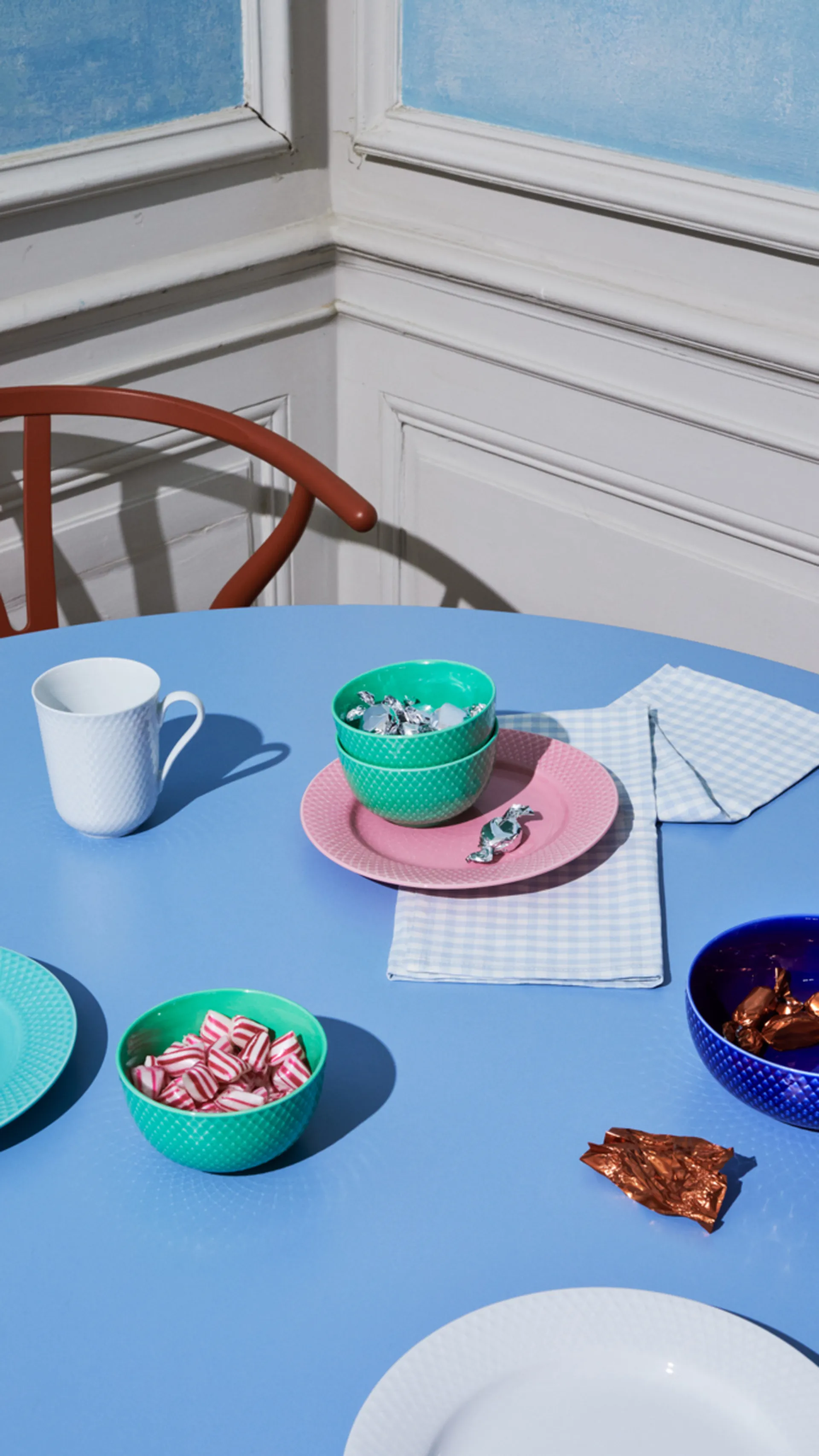 Miska Rhombe Ø15,5 cm, Ciemny niebieski Lyngby Porcelæn